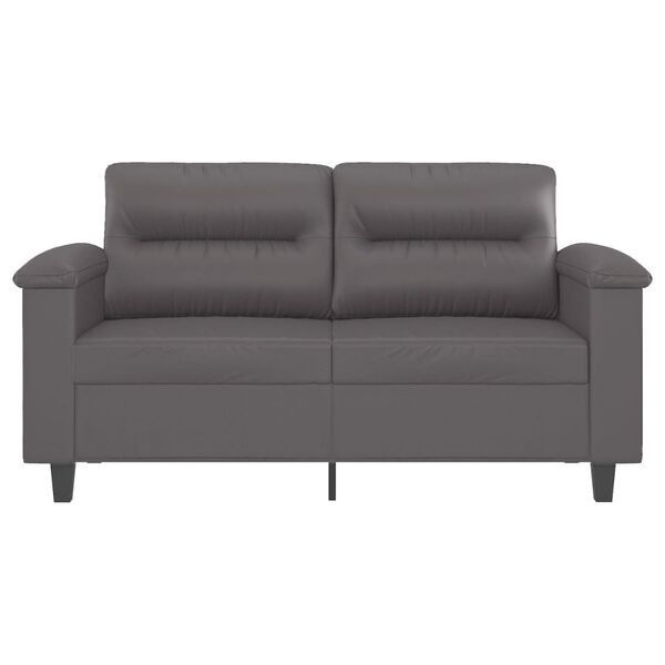 vidaXL 2-osobowa sofa, szary, 120 cm, sztuczna sk&oacute;ra