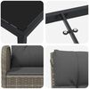 vidaXL Zestaw do jadalni w ogrodzie z poduszką 7 pcs Szary polirattan