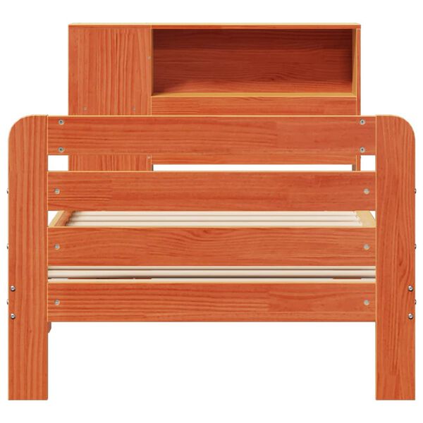 vidaXL Rama ł&oacute;żka bez materaca, woskowy brąz, 75x190 cm, sosnowa