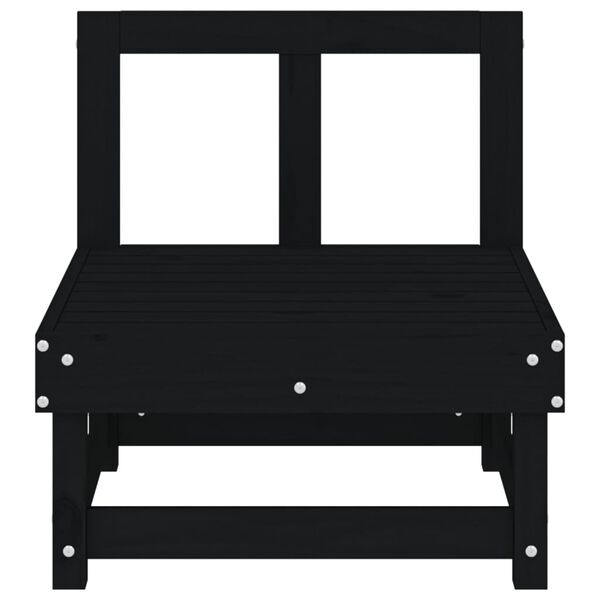 vidaXL Ogrodowe siedziska środkowe, czarne, 2 szt., lita sosna