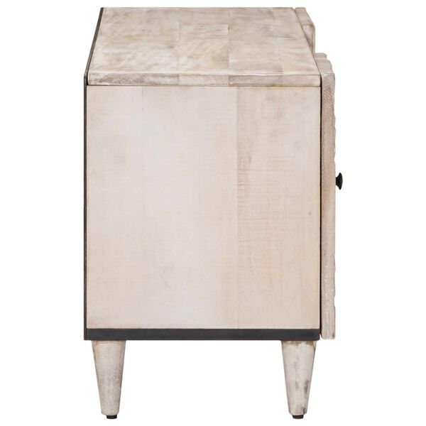 vidaXL Szafka pod telewizor Biały 105 x 33,5 x 46 cm Drewno z mango