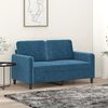 vidaXL Sofa 2-osobowa, niebieski, 120 cm, tapicerowana aksamitem