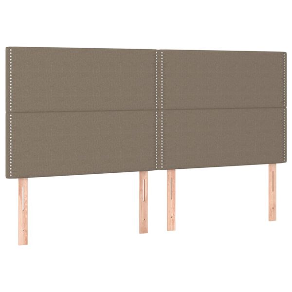 vidaXL Zagł&oacute;wek taupe 200x5x118/128 cm materiał