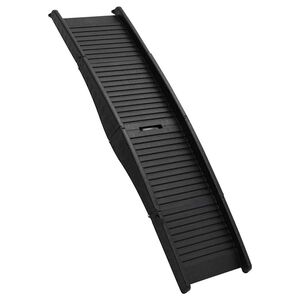 vidaXL Składana rampa dla ps&oacute;w, czarna, 153x40x12,5 cm, plastikowa