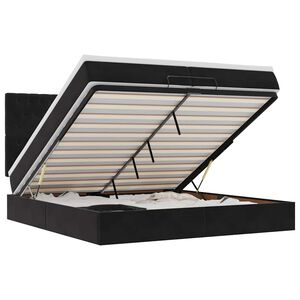 vidaXL Rama ł&oacute;żka otomana z materacami, czarna, 200x200 cm, aksamit