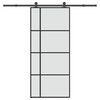 vidaXL Drzwi przesuwne z osprzętem, 90x205 cm, szkło ESG i aluminium