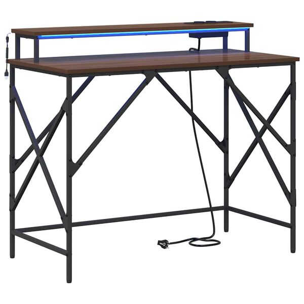 vidaXL Biurko Brązowy dąb 100 x 50 x 86,5 cm Materiał drewnopochodny