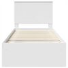 vidaXL Ramka ł&oacute;żka Z zagł&oacute;wkiem Biały 100 x 200 cm Lite drewno sosnowe