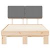vidaXL Ramka ł&oacute;żka z tapicerowanym wezgłowiem Jasnoszary 120 x 200 cm