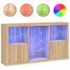 vidaXL Szafka z oświetleniem LED, dąb sonoma, 181,5x37x100 cm