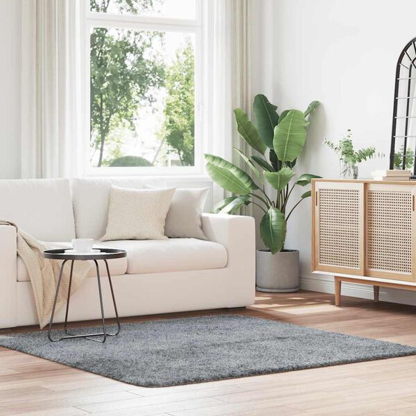 vidaXL Dywan shaggy z długim włosiem, NAVARRA, jasnoszary, 160x160 cm