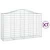 vidaXL Kosze gabionowe, 7 szt, 200x50x120/140 cm, galwanizowane żelazo