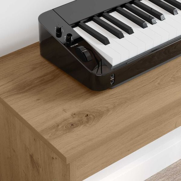 vidaXL Stojak na keyboard Dąb rzemieślniczy 130 x 32 x 64 cm