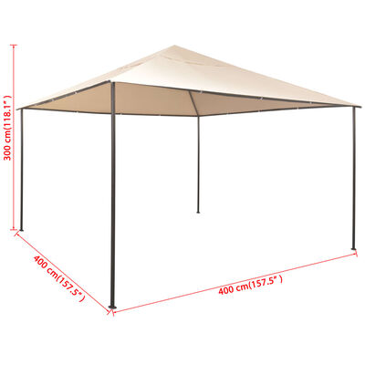 vidaXL Altana/namiot ogrodowy, 4x4 m, stal, beżowy