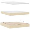vidaXL Ł&oacute;żko z miejscem na przechowywanie i LED Kremowy 180 x 200 cm