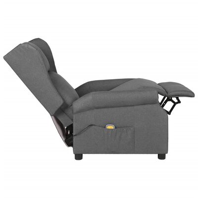 vidaXL Elektryczny fotel uszak, masujący, rozkładany, szara tkanina