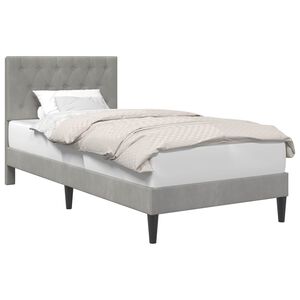 vidaXL Ramka ł&oacute;żka Z zagł&oacute;wkiem jasnoszary 80 x 200 cm Welur
