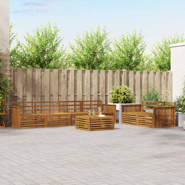 vidaXL Zestaw sof na zewnątrz 7 pcs Naturalny Lite Drewno Akacji