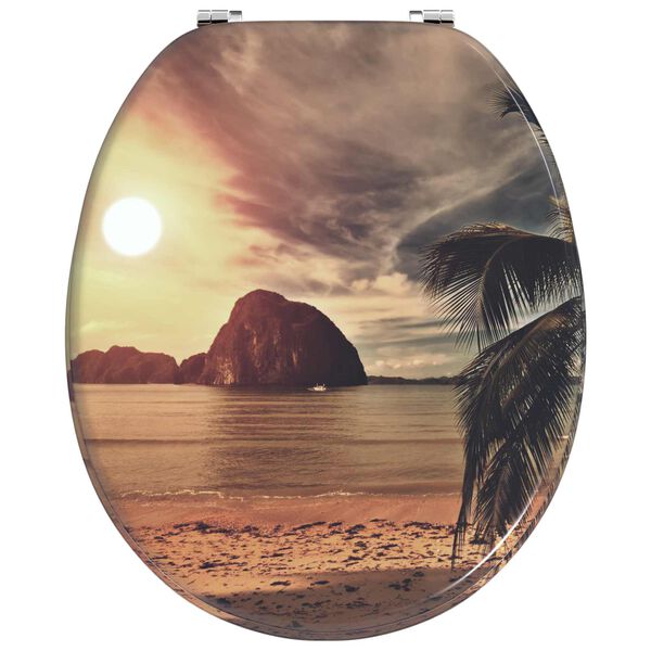 vidaXL Deska toaletowa Pomarańczowy 44 x 38 cm Płyta MDF