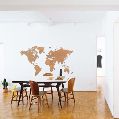 MiMi Innovations Drewniana mapa świata Giant, brązowa, 280x170 cm