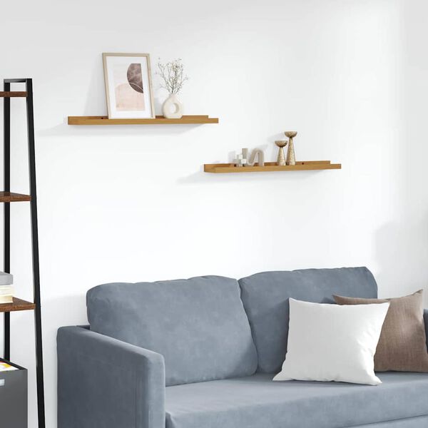 vidaXL P&oacute;łka ścienna z p&oacute;łką 2 pcs Beżowy 60 x 9 x 3 cm