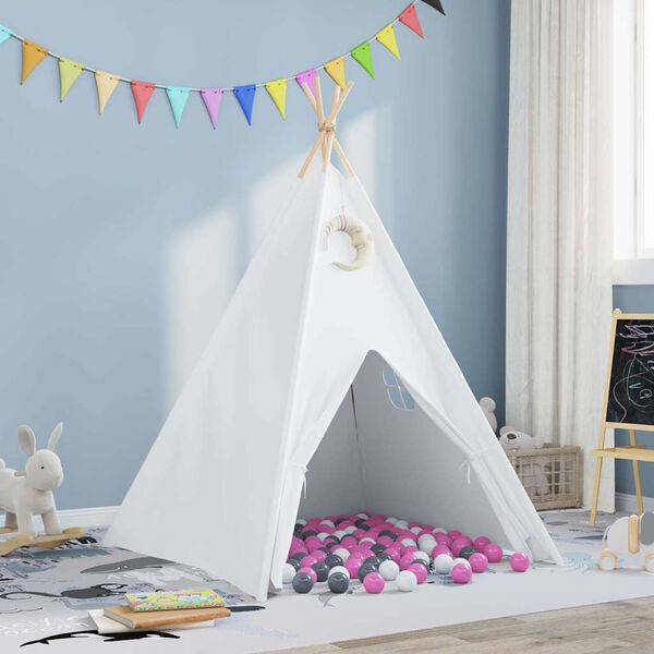 vidaXL Namiot Teepee Biały 120 x 120 x 150 cm Tkanina i plastik