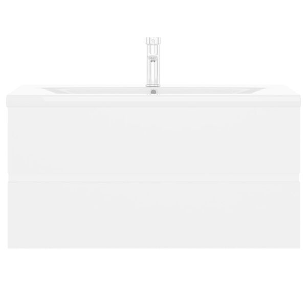 vidaXL Szafka z wbudowaną umywalką, biała, płyta wi&oacute;rowa