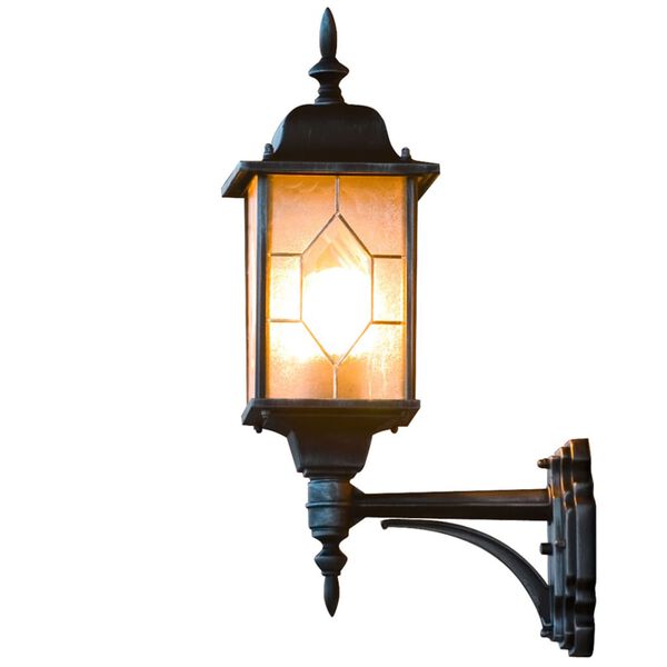 KONSTSMIDE Lampa ścienna Milano, świecąca w g&oacute;rę, czarno-srebrna