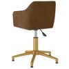 vidaXL Obrotowe krzesła stołowe, 2 szt., brązowe, obite aksamitem