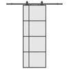 vidaXL Drzwi przesuwne z zestawem okuć czarne 76x205 cm ESG szkło