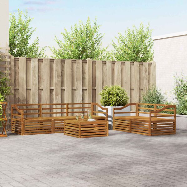 vidaXL Zestaw sof na zewnątrz 6 pcs Naturalny