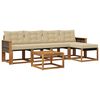 vidaXL Zestaw sof na zewnątrz z poduszką 6 pcs Naturalny i Beżowy
