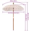 vidaXL Parasol Makramowy Kremowy 190 x 190 x 260 cm
