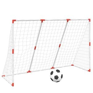 vidaXL Bramka do piłki nożnej dla dzieci, z piłkami, 2-w-1, biała