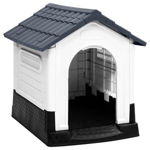 vidaXL Buda dla psa szara 57x68x66 cm Polipropylen