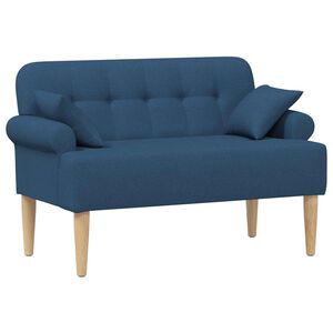 vidaXL Sofa dwuosobowa z guzikowym pikowaniem niebieski tkanina