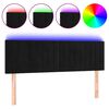vidaXL Zagł&oacute;wek do ł&oacute;żka z LED, czarny, 144x5x78/88 cm, aksamit