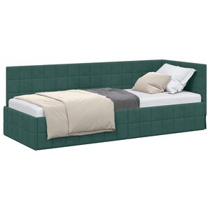 vidaXL Rama ł&oacute;żka narożnego Ciemna zieleń 80 cm x 200 cm Aksamit