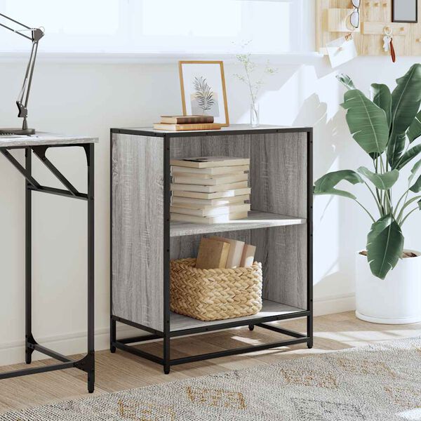 vidaXL Regał na książki, szary dąb sonoma, 60x35x76 cm