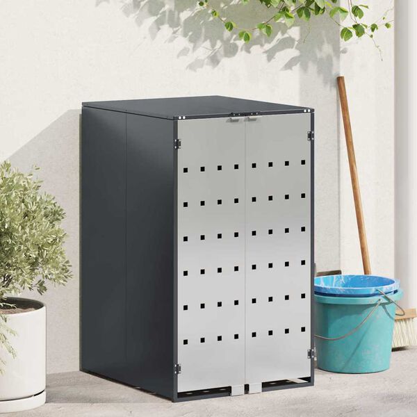 vidaXL Przechowywanie kosza na k&oacute;łkach z gazową pokrywą do podnoszenia dla kosza 240L