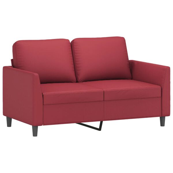 vidaXL 2-osobowa sofa, winna czerwień, 120 cm, sztuczna sk&oacute;ra