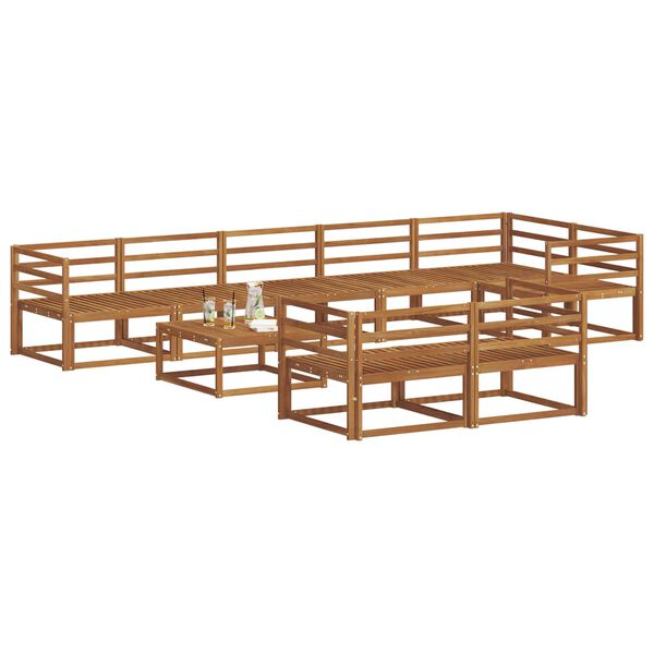 vidaXL Zestaw sof na zewnątrz 9 pcs Naturalny Lite Drewno Akacji
