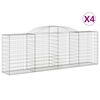 vidaXL Kosze gabionowe, 4 szt, 300x50x100/120 cm, galwanizowane żelazo