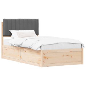 vidaXL Ramka ł&oacute;żka z tapicerowanym wezgłowiem Ciemnoszary 100 x 200 cm