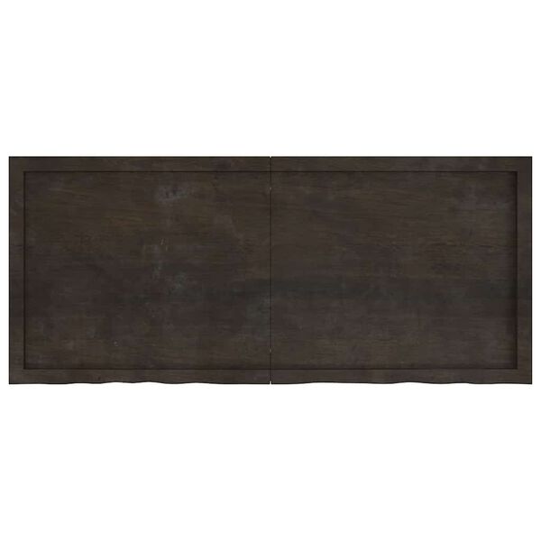 vidaXL P&oacute;łka, ciemnobrązowa, 140x60x(2-6) cm, wykończone drewno dębowe