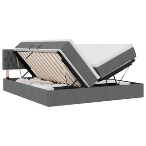 vidaXL Ł&oacute;żko Ze LED Lights Ciemnoszary 180 x 200 cm tkanina