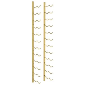 vidaXL Uchwyt ścienny na 24 butelki wina, złoty, żelazny