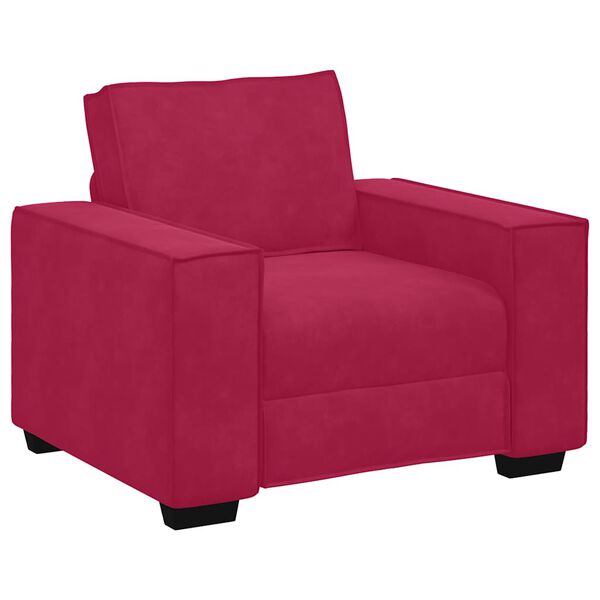 vidaXL Sofa Fotel Wino Czerwone 60 cm Aksamit