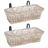 vidaXL Hanging Planter Kosz GENDT 2 szt. Naturalna szarość Rattan Kubu
