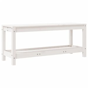 vidaXL Ławka ogrodowa, biała, 108x35x45 cm, lite drewno sosnowe